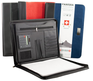 Pantera A4 Konferenzmappe aus Velourleder mit Taschenrechner – Ansicht 6