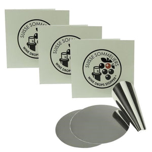 Silberne Wein Drop-Stoppers mit Papierverpackung