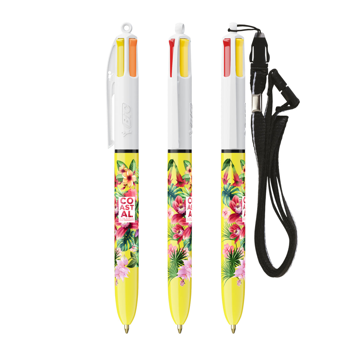 BIC® 4 Colours Sun ballpen + Lanyard