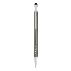 Grauer Kugelschreiber mit silbernen Details und Touchpen