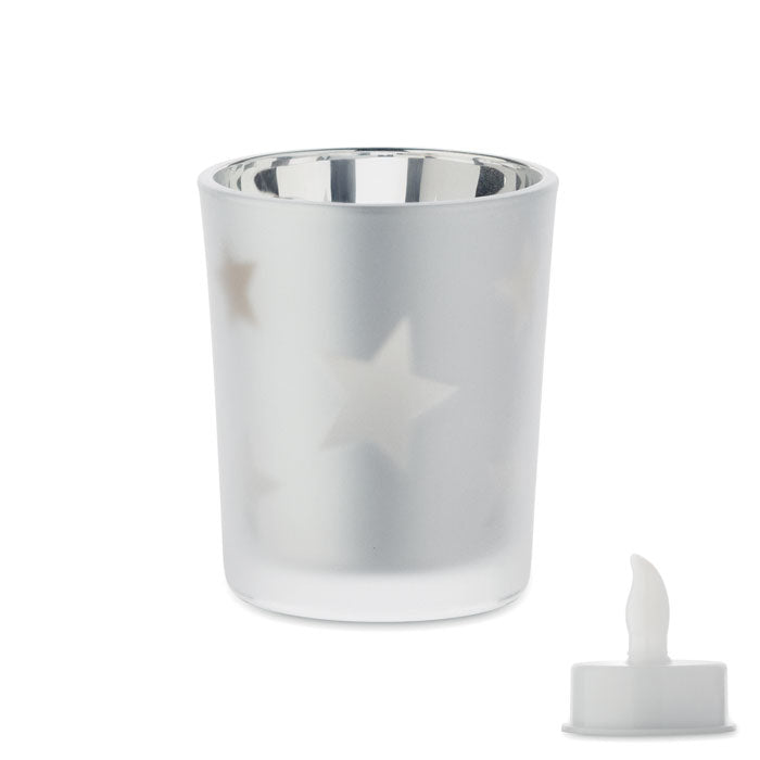 Photophore LED dans un support en verre