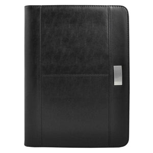 Schwarzer, geschlossener Lederfolder