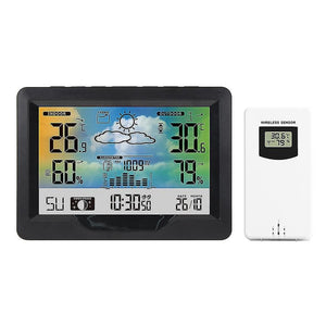 Schwarze Wetterstation mit Digital Bildschirm und Sensor
