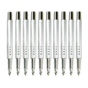 10er-Pack Weisse Kugelschreiber mit silbernen Details