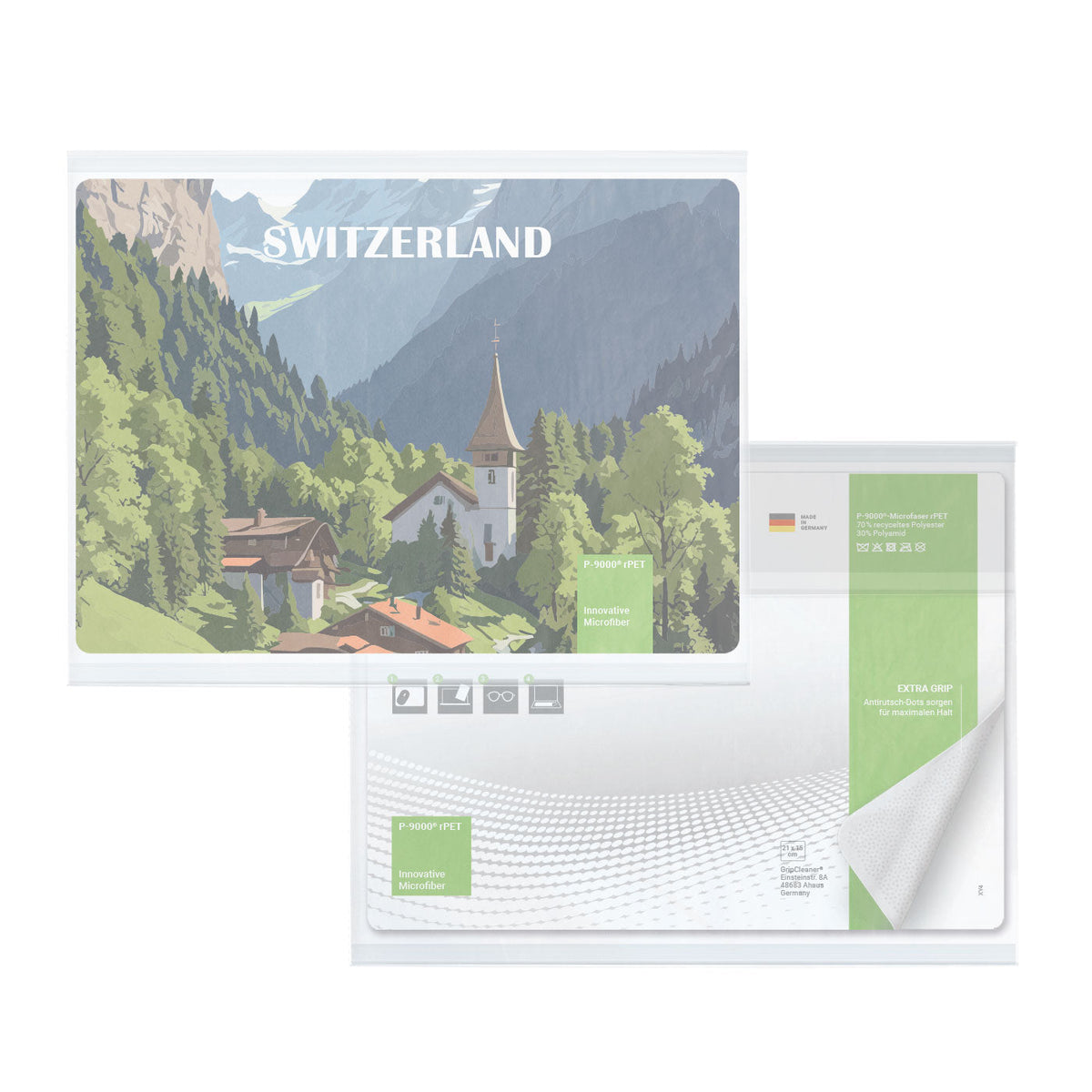 rPET GripCleaner® 4in1 Mousepad 21x15 cm, All-Inclusive Package