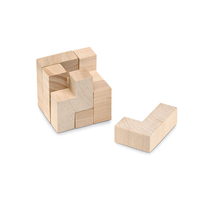 Holzpuzzle im Baumwollbeutel