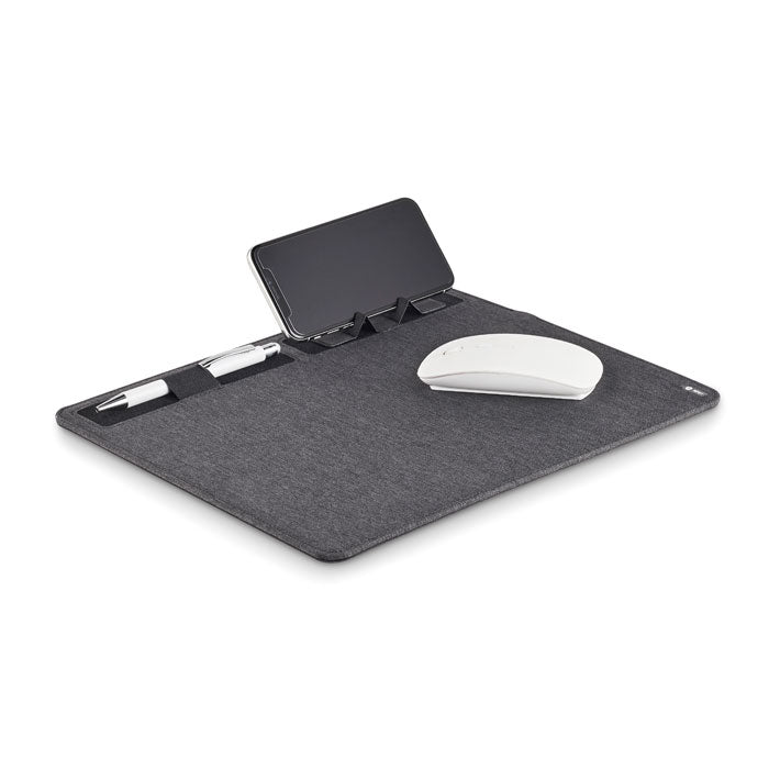 Tapis de souris en RPET avec chargeur sans fil 15W