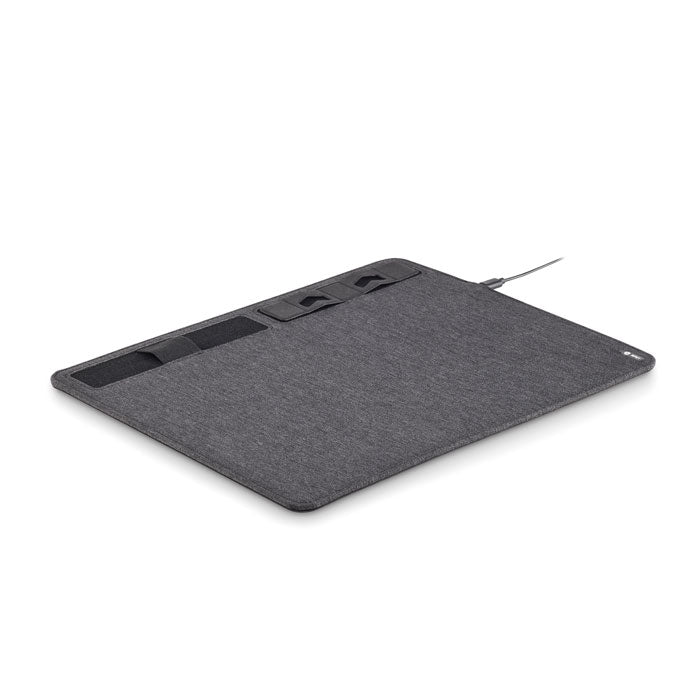 Tapis de souris en RPET avec chargeur sans fil 15W