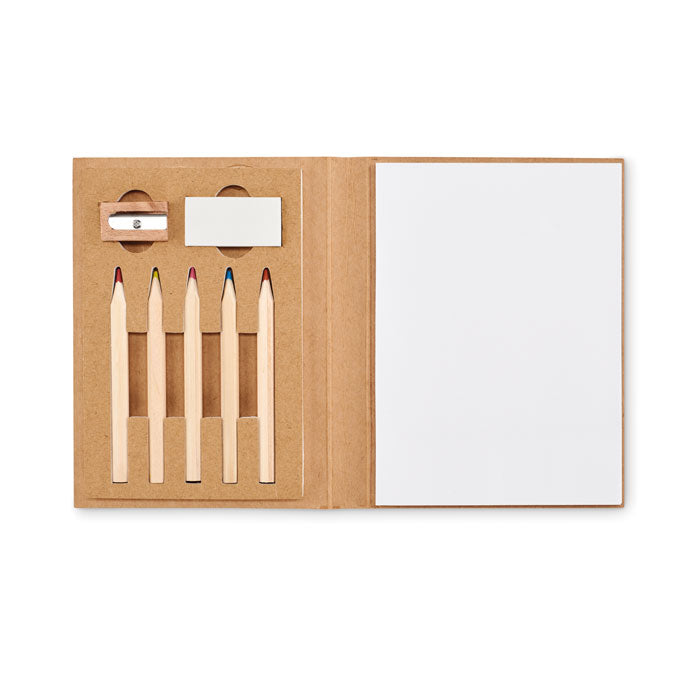 Coloring set with 5 crayons