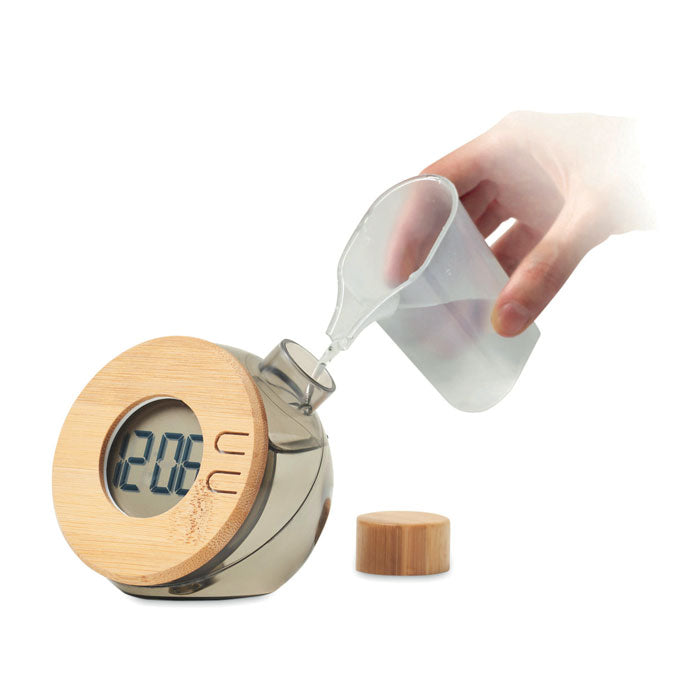Water-powered LCD clock