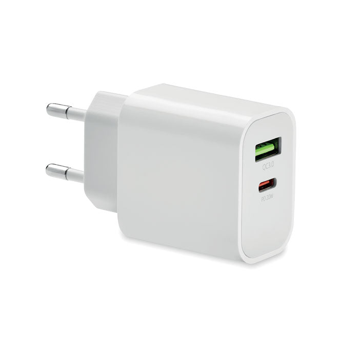 18W 2-Port USB Wall Charger EU Plug