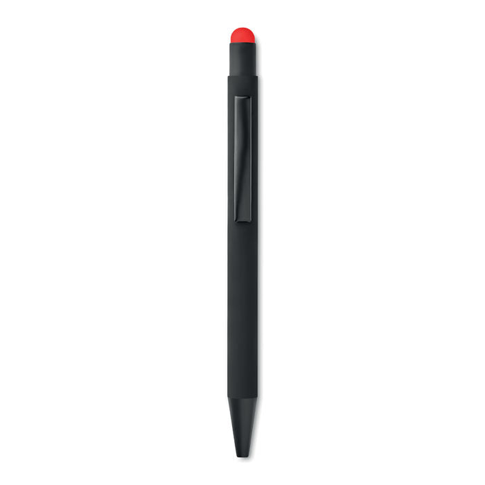 Push-button ballpoint pen with stylus