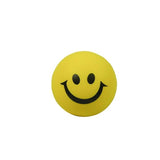 Gelber Antistressball mit schwarzem Smiley Gesicht drauf