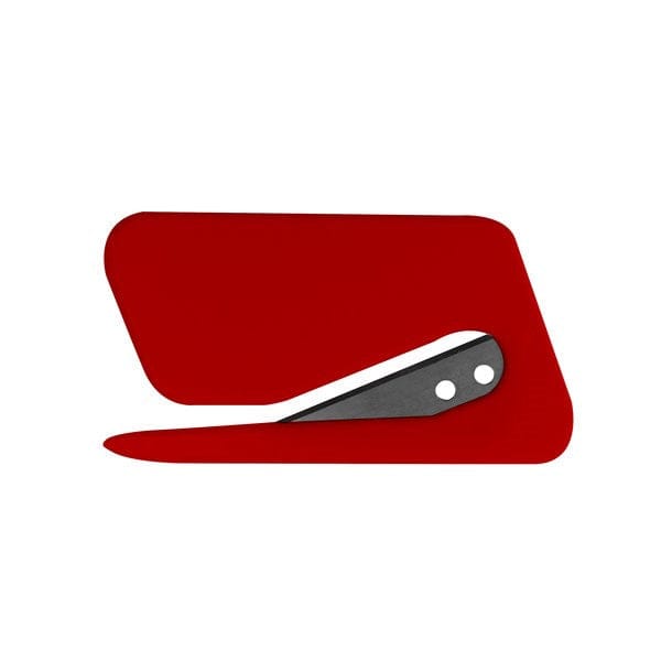 Moderner, roter Brieföffner mit silberner Klinge
