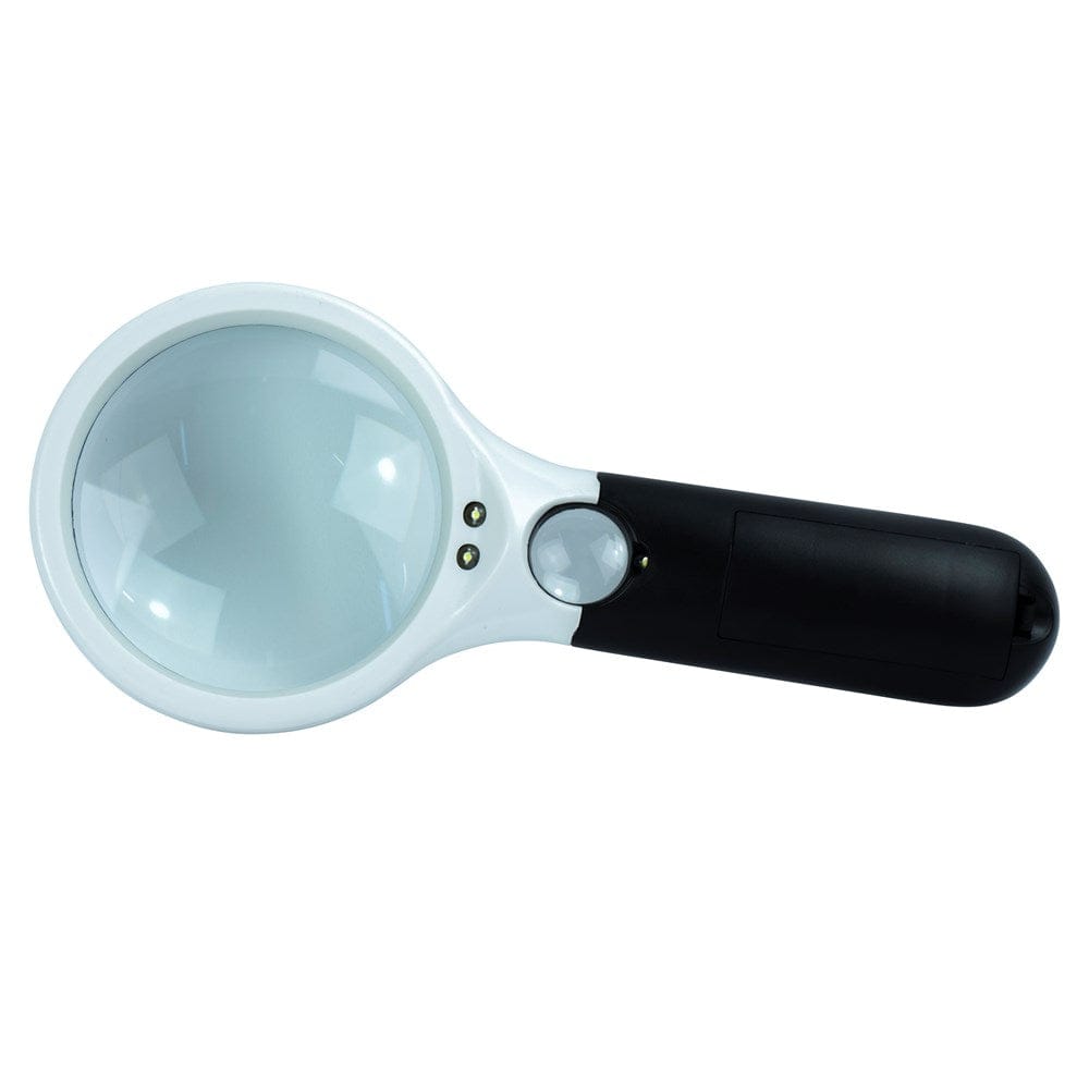 Weiss-schwarze Lupe mit LED Licht
