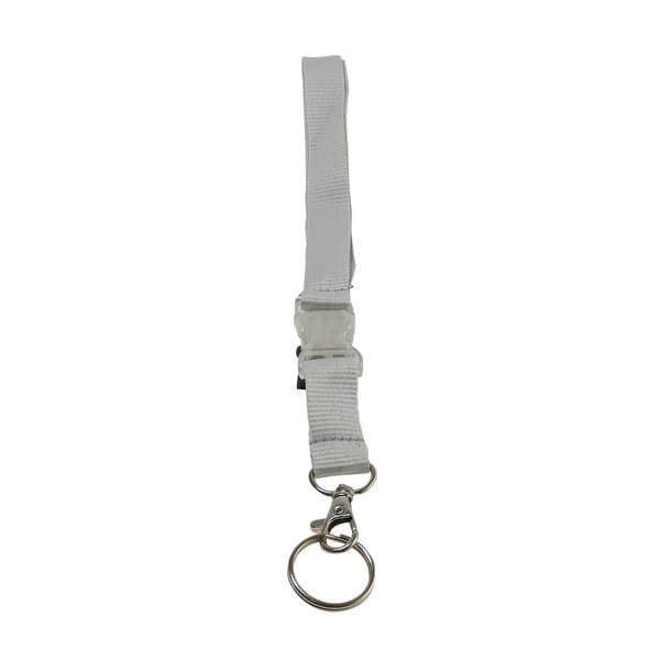 Graues, trennbares Schlüsselband mit silbernem Karabiner
