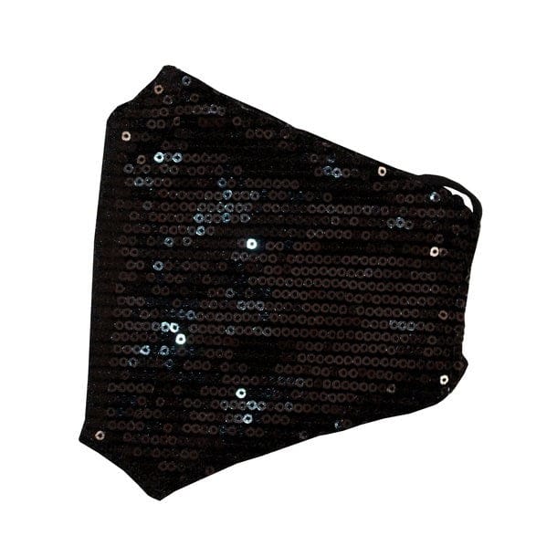 Schwarze glitzernde Gesichtsmaske von der Seite
