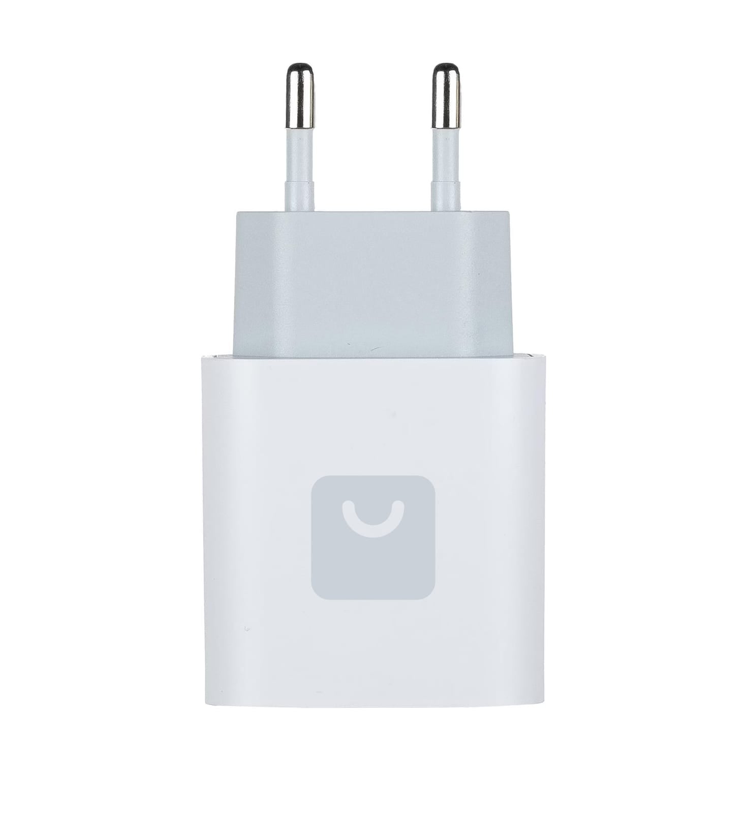 Weisser Stecker mit grauem Novistore Logo