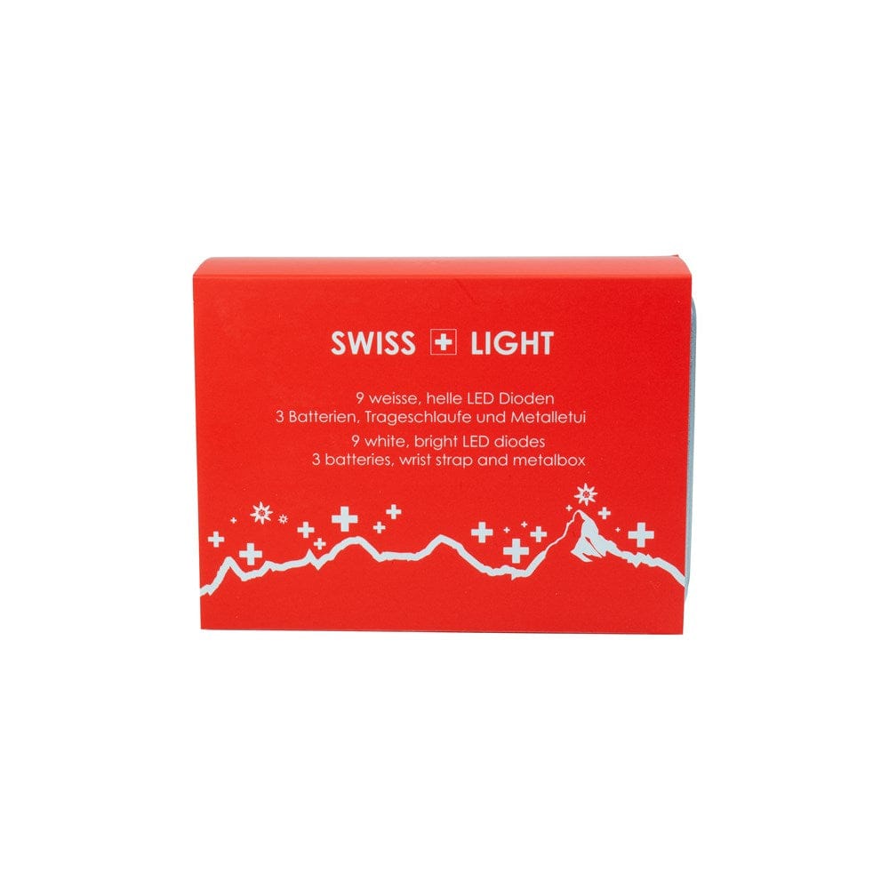 Rote Kartonverpackung mit Schweizerwappen Design