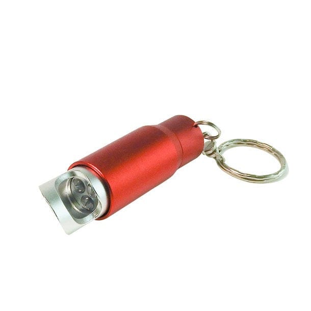 Rote Schlüsselanhänger-Taschenlampe von der Seite