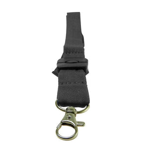 Schwarzes, trennbares Schlüsselband mit silbernem Karabiner