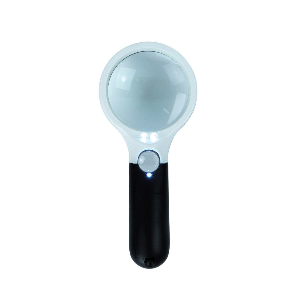 Weiss-schwarze Lupe mit LED Licht von oben