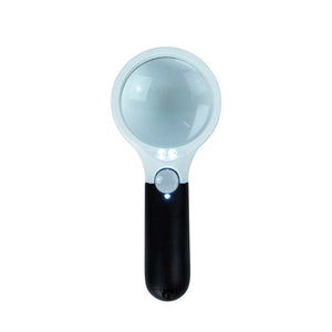 Weiss-schwarze Lupe mit LED Licht von oben