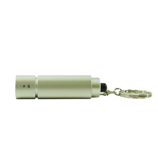Weisse Schlüsselanhänger-Taschenlampe von der Seite