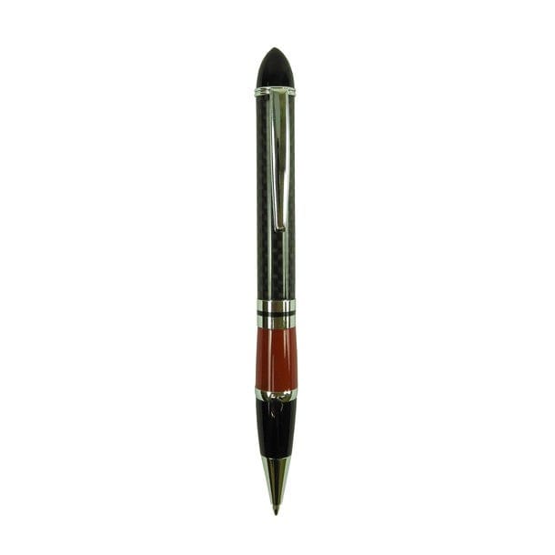 Moderner Carbon-Kugelschreiber mit roten Details