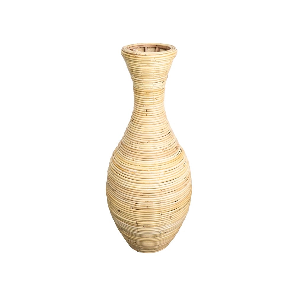 Detaillierte, beige Bodenvase, unten breit und oben dünn