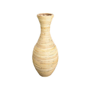 Detaillierte, beige Bodenvase, unten breit und oben dünn