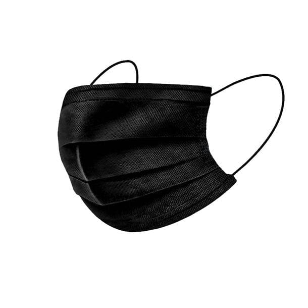 Schwarze Gesichtsmaske von der Seite gezeigt