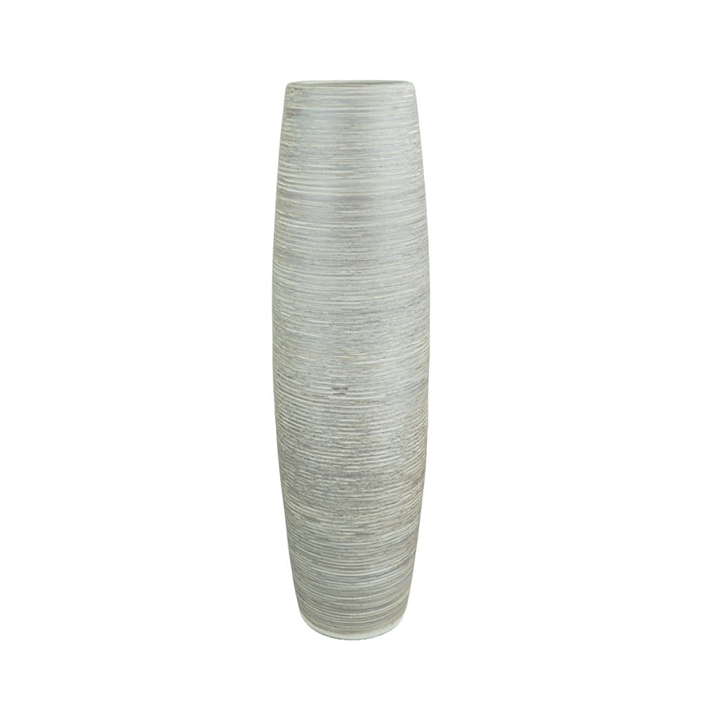 Weisse Vase mit Streifen Muster