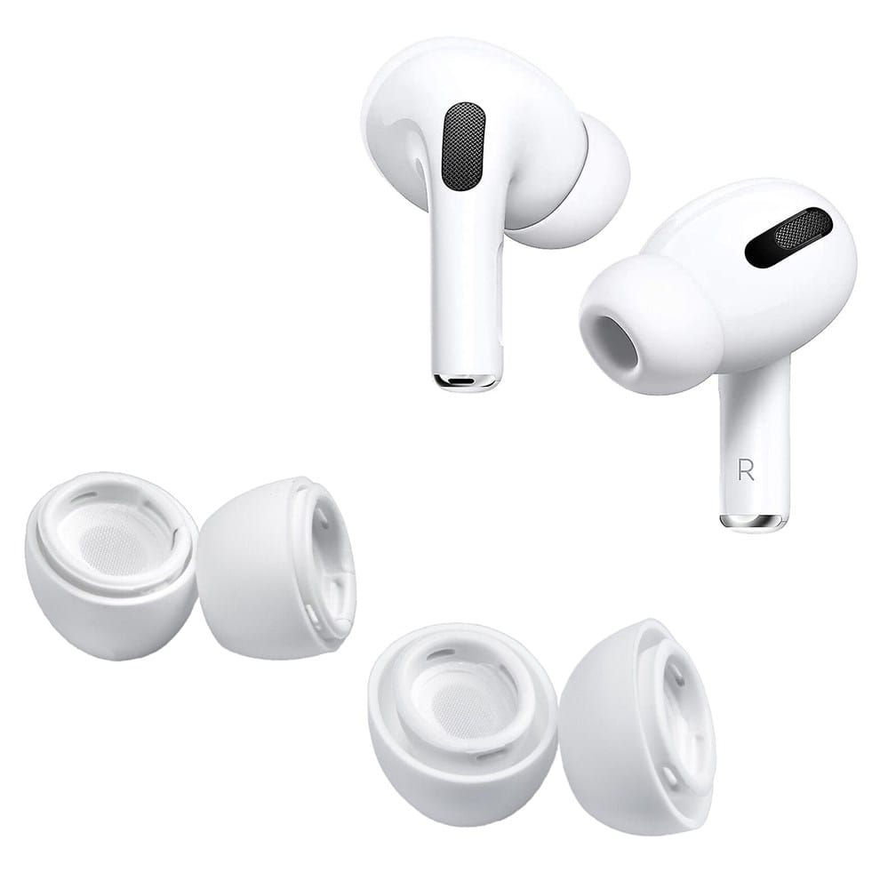Ersatz Gummi-Ohrstöpsel für Airpods mit Anwendungsbeispiel