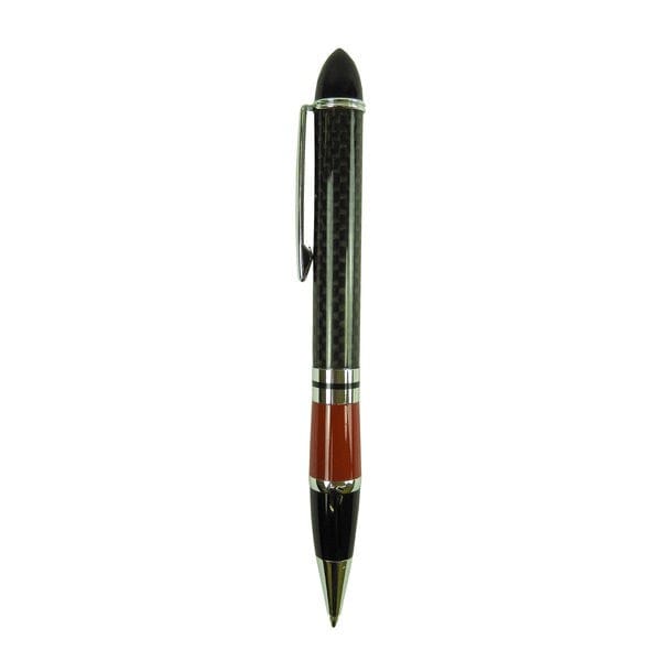 Moderner Carbon-Kugelschreiber mit roten Details
