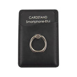 Schwarzes Leder-Smartphone-Etui mit silbernem Ring an der Vorderseite