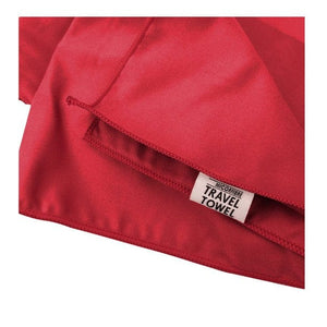 Rotes Mikrofasertuch ausgepackt