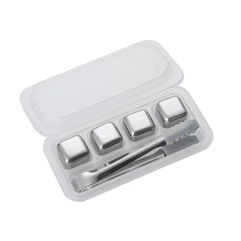 Edelstahl-Kühlsteine mit Zange in der Verpackung