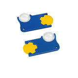 Chip holder with 1€ coin and magnifying glass
