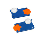Chip holder with 1€ coin and magnifying glass