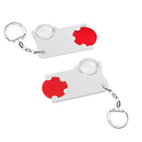 Porte-jeton avec jeton de 1€ et loupe
