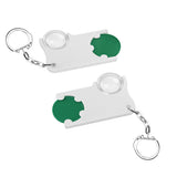Porte-jeton avec jeton de 1€ et loupe