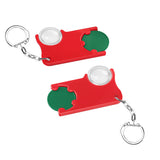 Porte-jeton avec jeton de 1€ et loupe