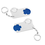 Porte-jeton avec jeton de 1€ et loupe
