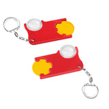 Porte-jeton avec jeton de 1€ et loupe