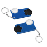 Porte-jeton avec jeton de 1€ et loupe