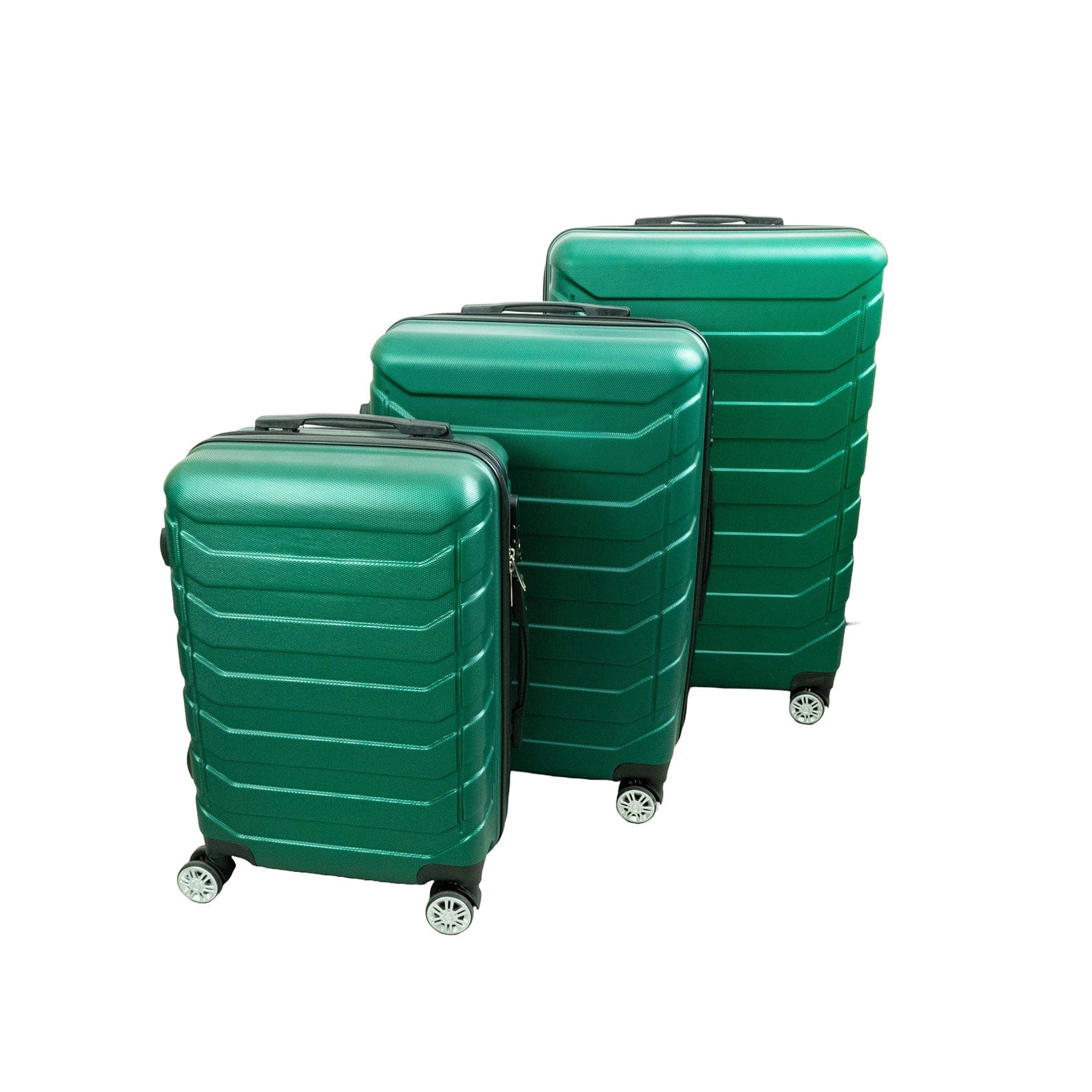 Drei grüne  Koffer-Set