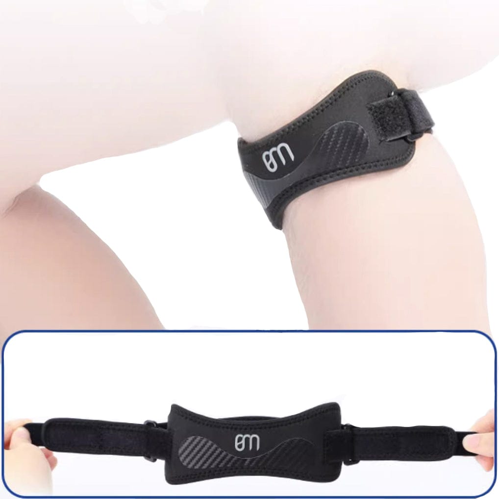 Schwarze Patellenbandage in einem zweiten Anwendungsbeispiel