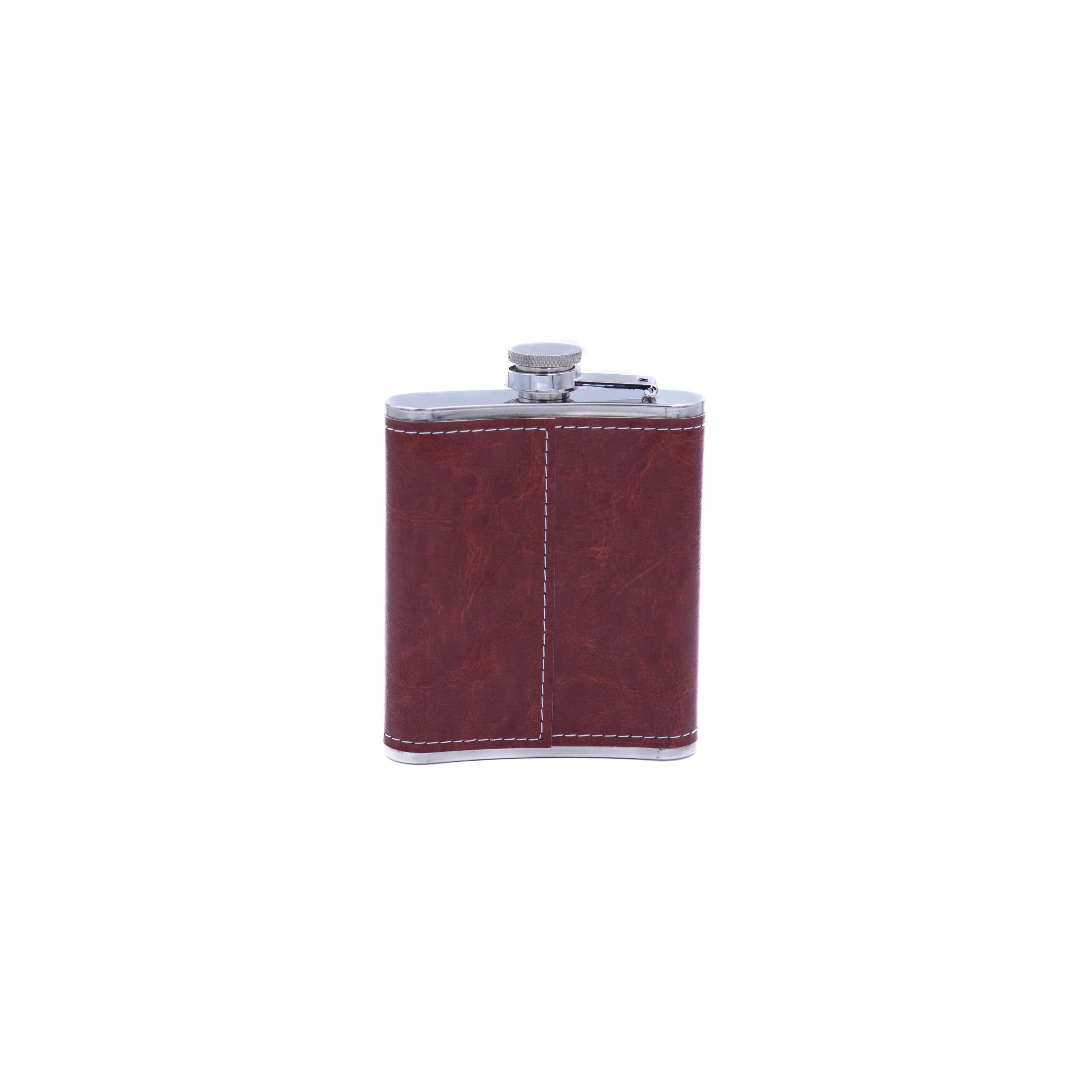 Rote Flachmann Trinkflasche von hinten