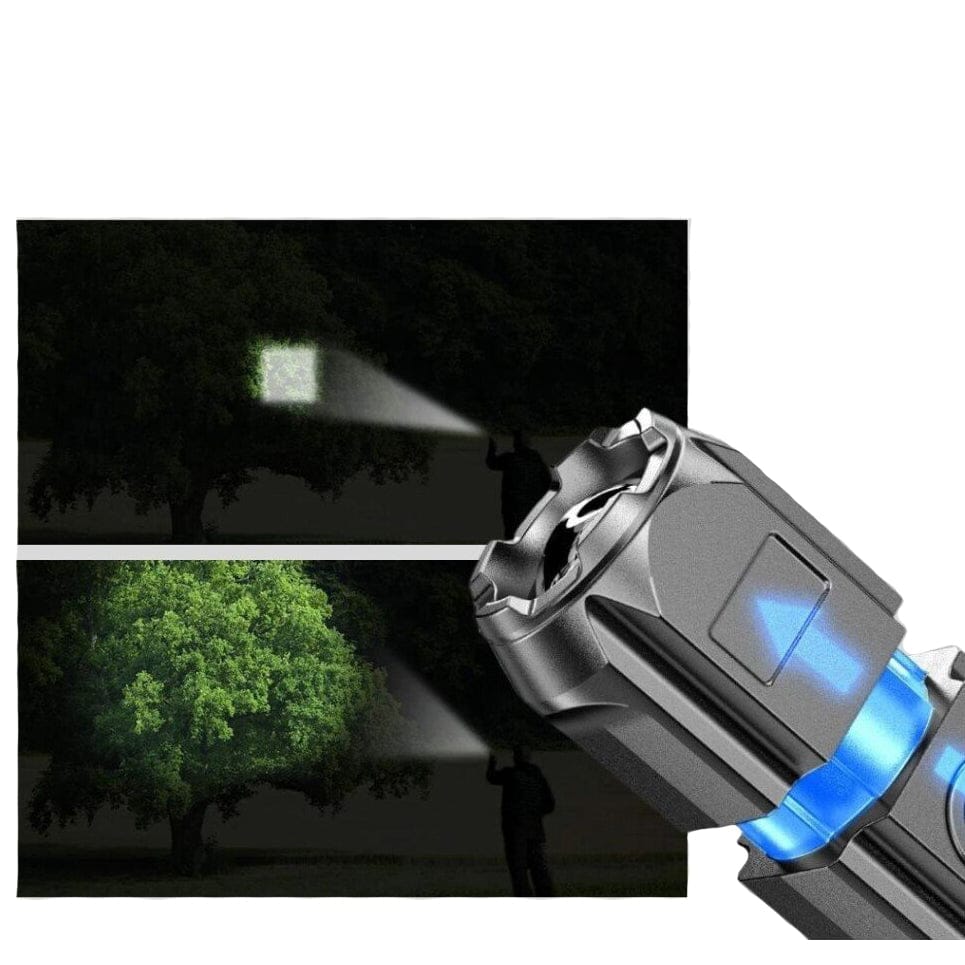 Schwarze LED-Taschenlampe in Anwendungsbeispiel
